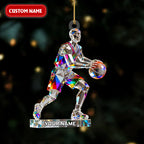 Basketball Player Crystal Effect Acrylic Ornament, Gift For Basketball Player, Sport Christmas Ornament
