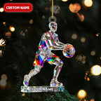 Basketball Player Crystal Effect Acrylic Ornament, Gift For Basketball Player, Sport Christmas Ornament
