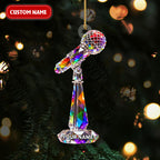Custom Microphone Acrylic Ornament Crystal Light Effect, Career Ornament, Christmas Acrylic Ornament