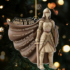 Put On The Full Armor Of God Custom Name Acrylic Ornament, Christian Christmas Ornaments