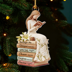 God Says I Am White Lily Flowers Custom Name Acrylic Ornament, Christian Christmas Ornaments