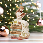 God Says I Am White Lily Flowers Custom Name Acrylic Ornament, Christian Christmas Ornaments