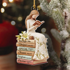 God Says I Am White Lily Flowers Custom Name Acrylic Ornament, Christian Christmas Ornaments