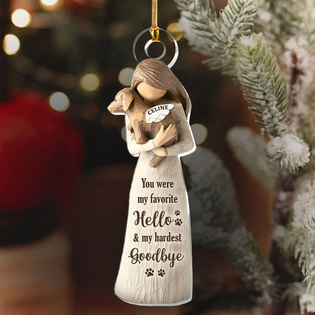 You Were My Favorite Hello & My Hardest Goodbye Ornament, Sympathy Gifts For Dog Owners, Memorial Gifts